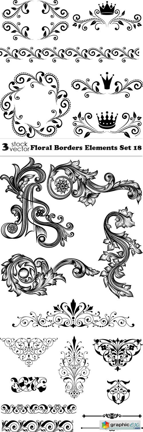 Floral Borders Elements Set 18
