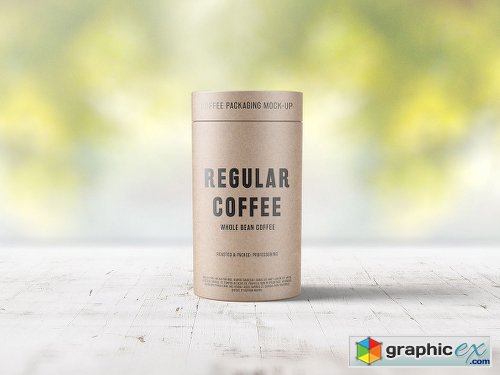 Paper Tube Coffee Package Mock Up