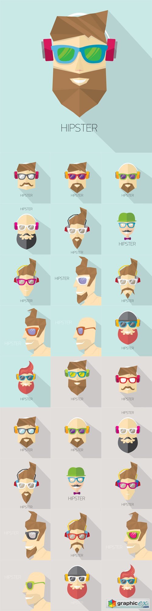 Hipster Man Icons