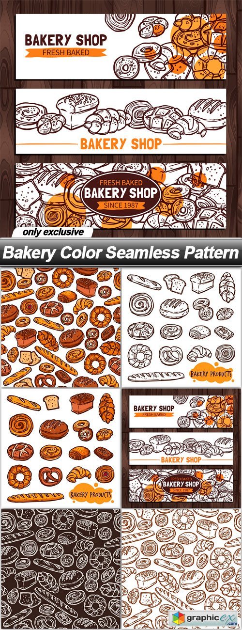 Bakery Color Seamless Pattern - 6 EPS