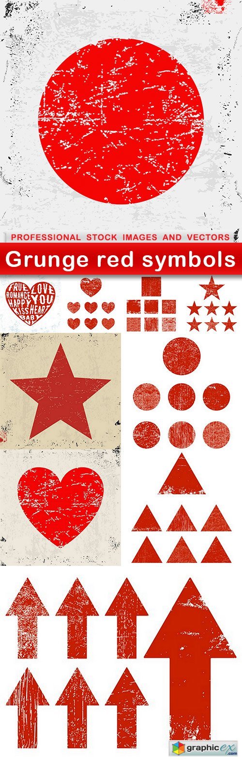 Grunge red symbols - 10 EPS