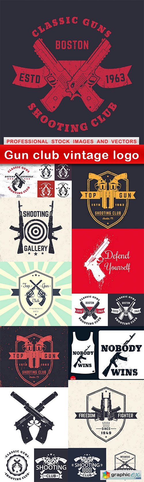 Gun club vintage logo - 17 EPS
