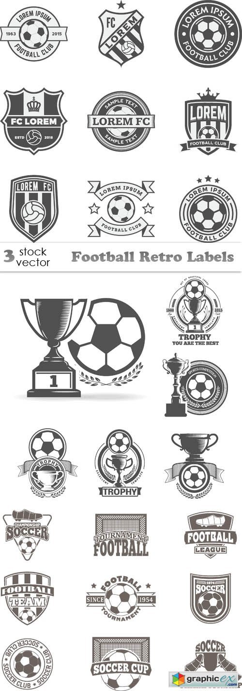 Football Retro Labels