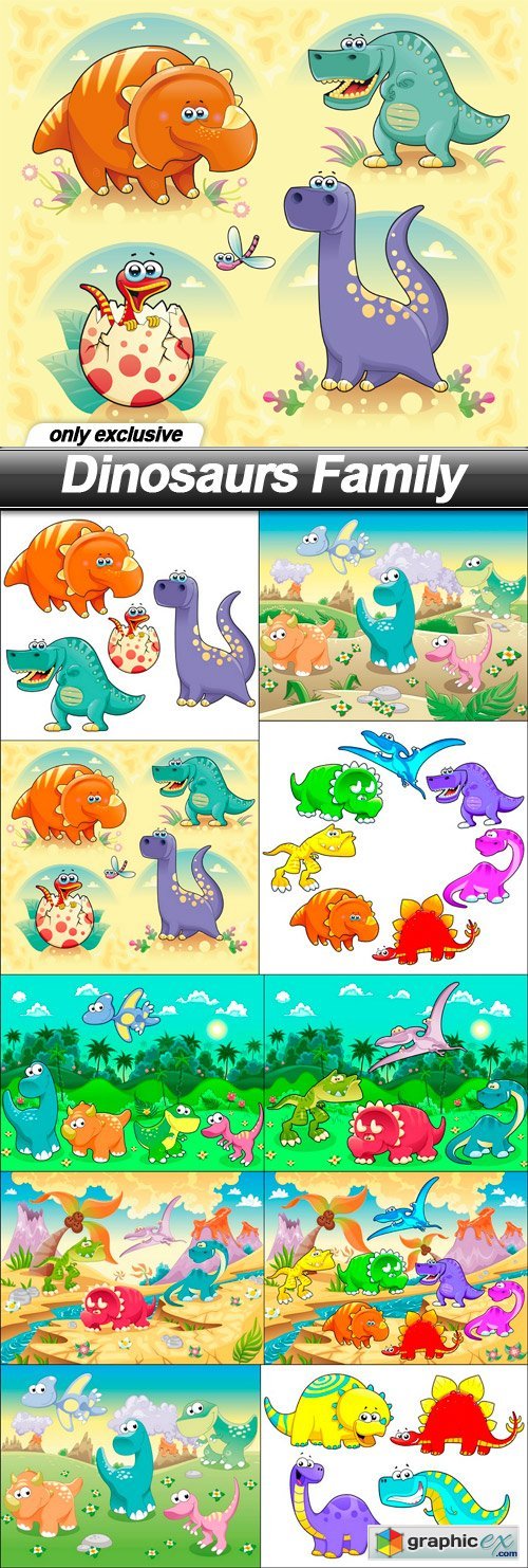 Dinosaurs Family - 10 EPS