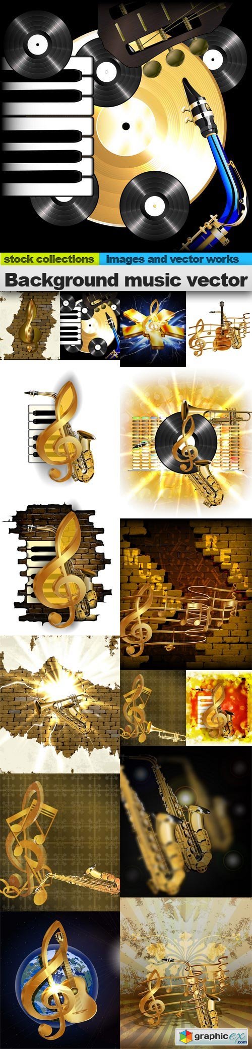 Background music vector, 15 x EPS