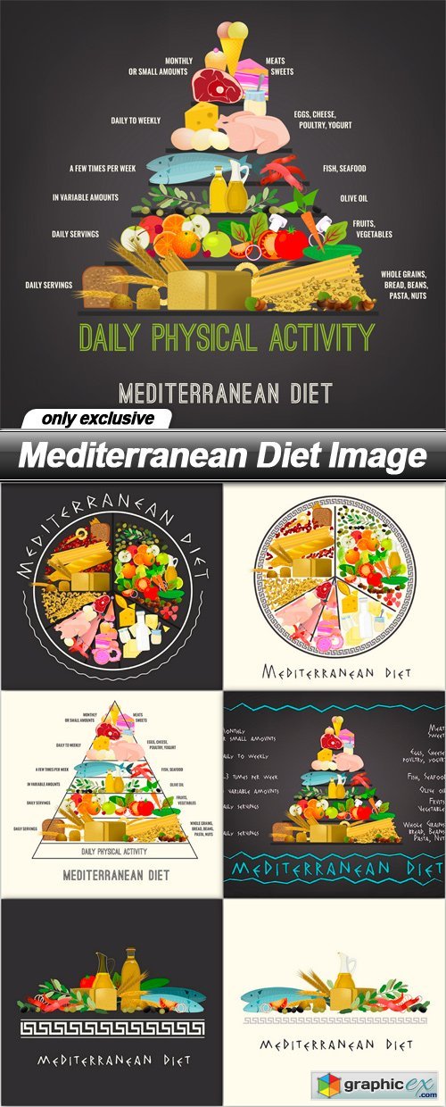 Mediterranean Diet Image - 7 EPS