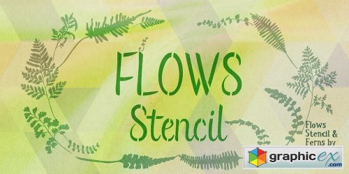 Flows Stencil Font