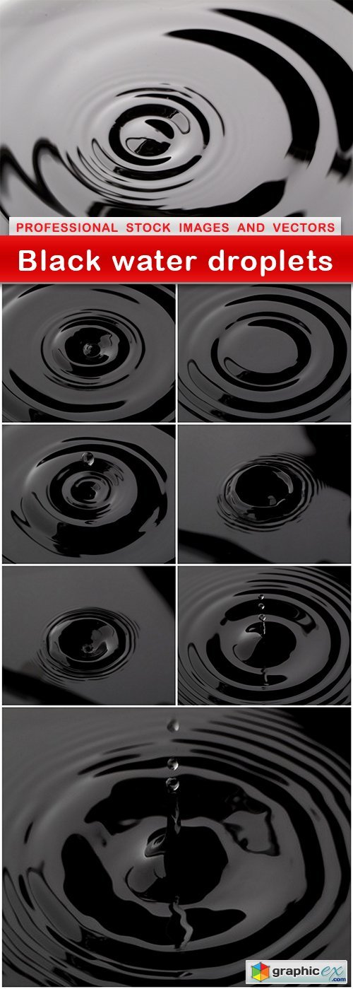 Black water droplets - 8 UHQ JPEG