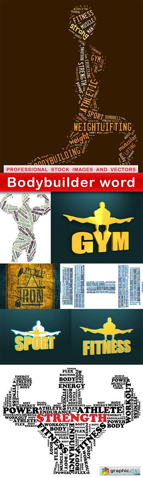 Bodybuilder word - 8 UHQ JPEG