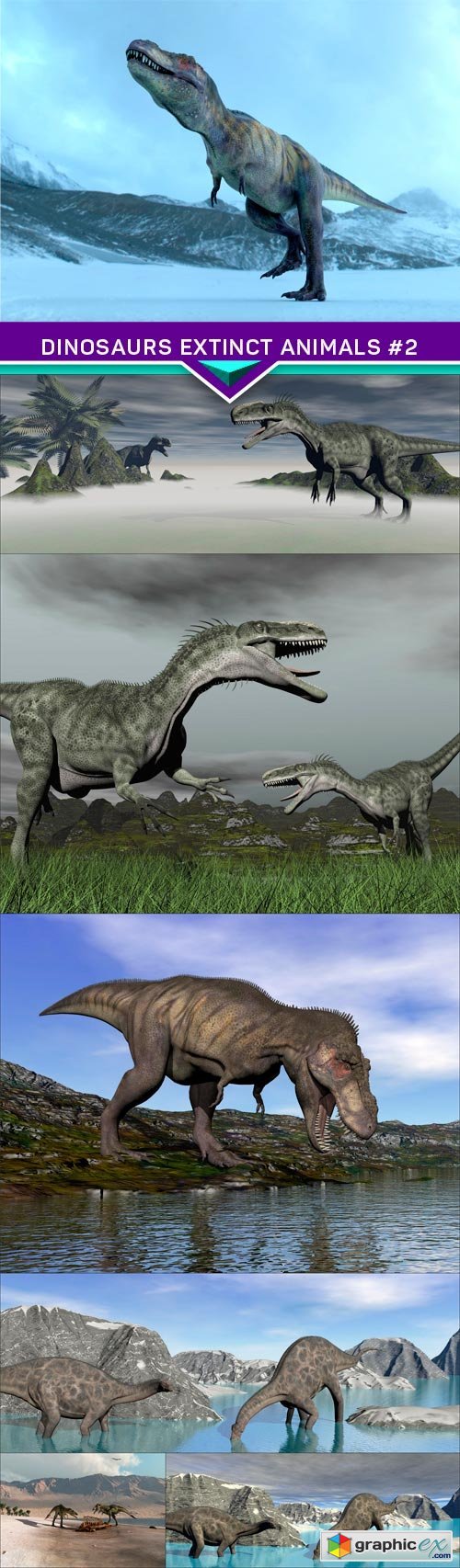 Dinosaurs extinct animals #2 7X JPEG