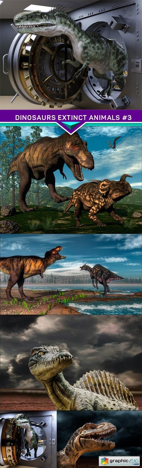 Dinosaurs extinct animals #3 6X JPEG