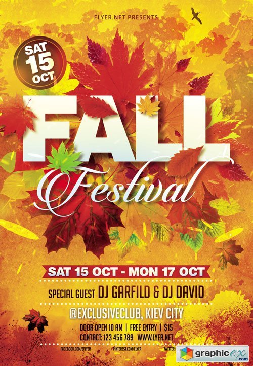 Fall Festival Vol 3 Flyer Template + Facebook Cover