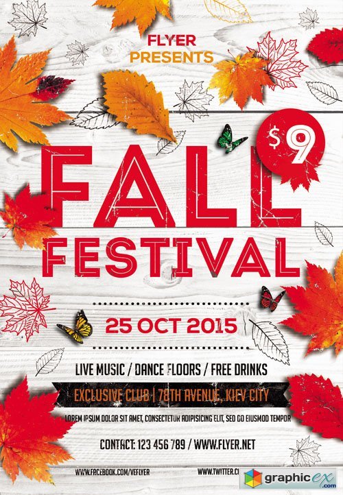 Fall Festival Vol 5 Flyer Template + Facebook Cover