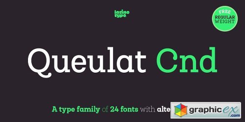 Queulat Condensed Font Family - 24 Fonts