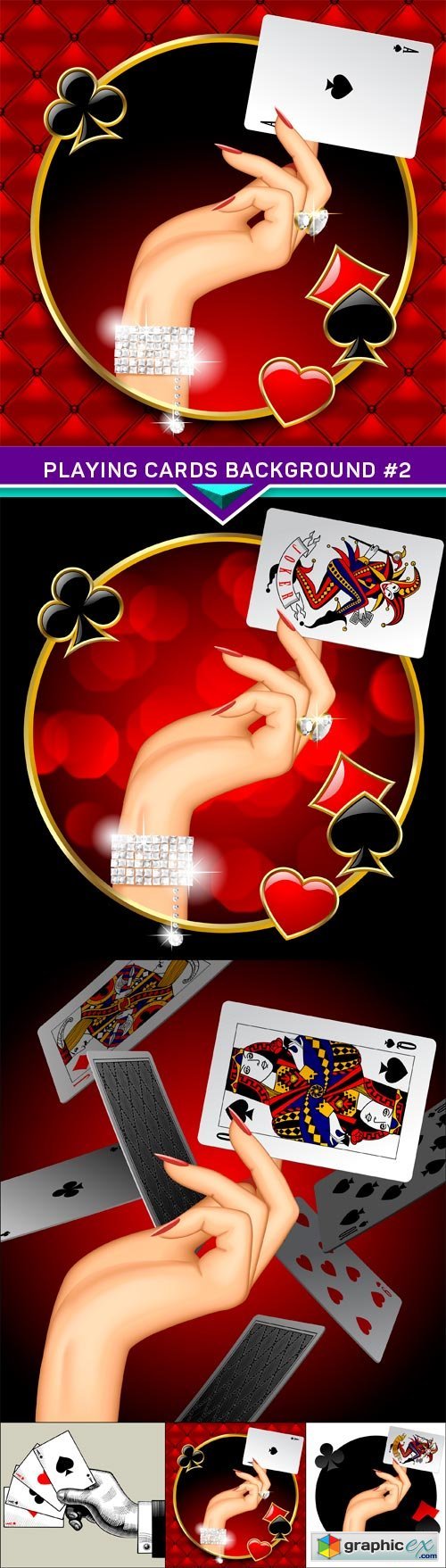 Playing cards background #2 5X EPS