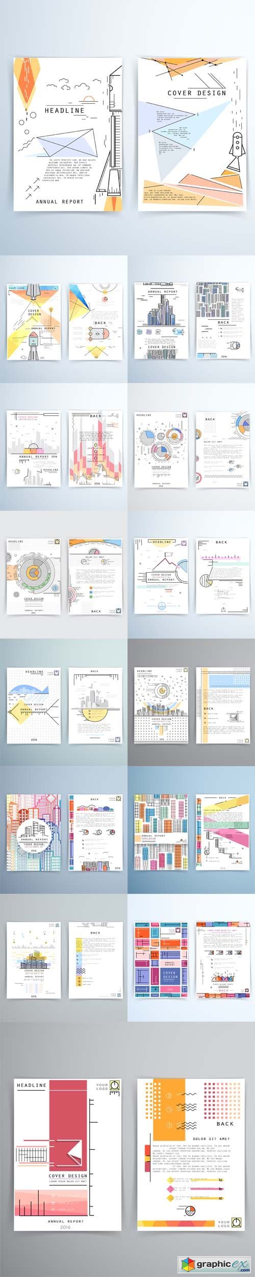 Cover design annual report. Template brochures, flyers, business presentations