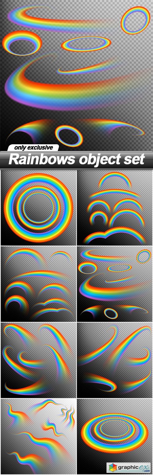 Rainbows object set - 8 EPS