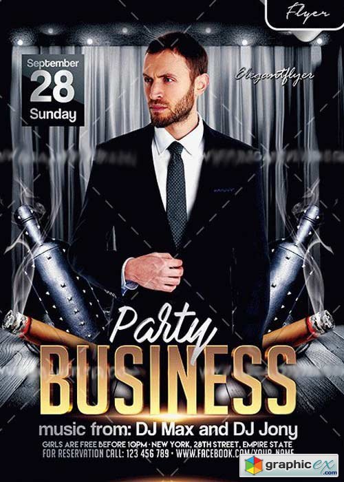 Business Party V12 Flyer PSD Template + Facebook Cover