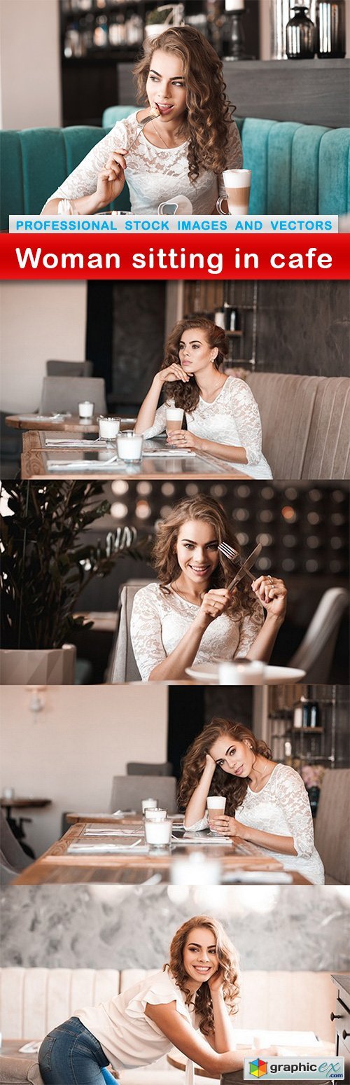 Woman sitting in cafe - 5 UHQ JPEG