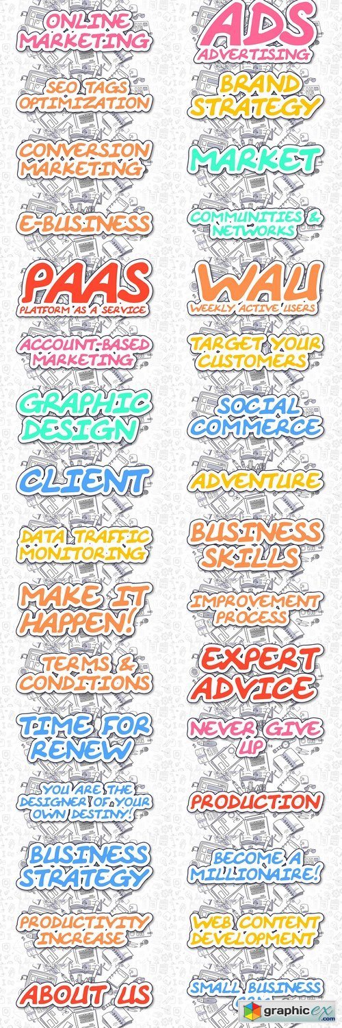 Online Marketing - Doodle Magenta Text. Business Concept