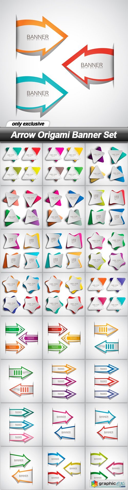 Arrow Origami Banner Set - 25 EPS