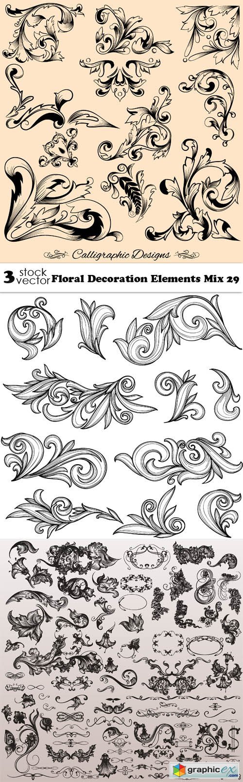 Floral Decoration Elements Mix 29