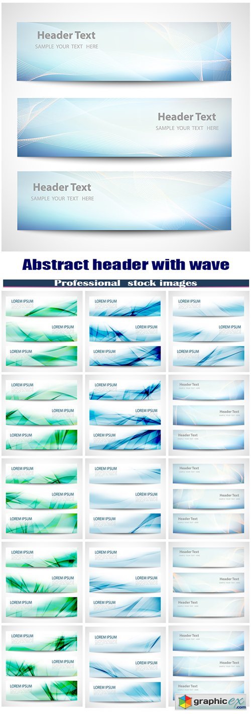 Abstract header with wave in vector
