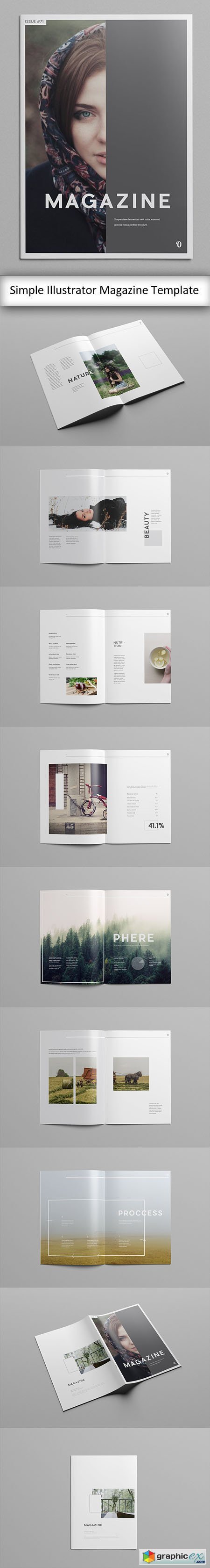 Simple Illustrator Magazine Template (Images Included)