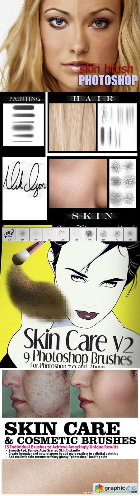Skin Care & Cosmetic Brushes for Photoshop