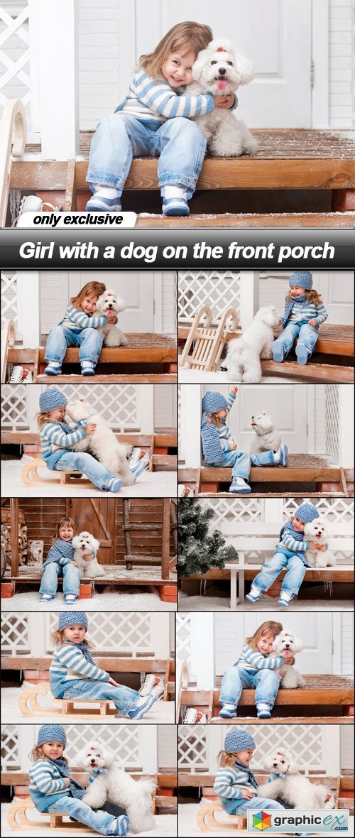 Girl with a dog on the front porch - 10 UHQ JPEG