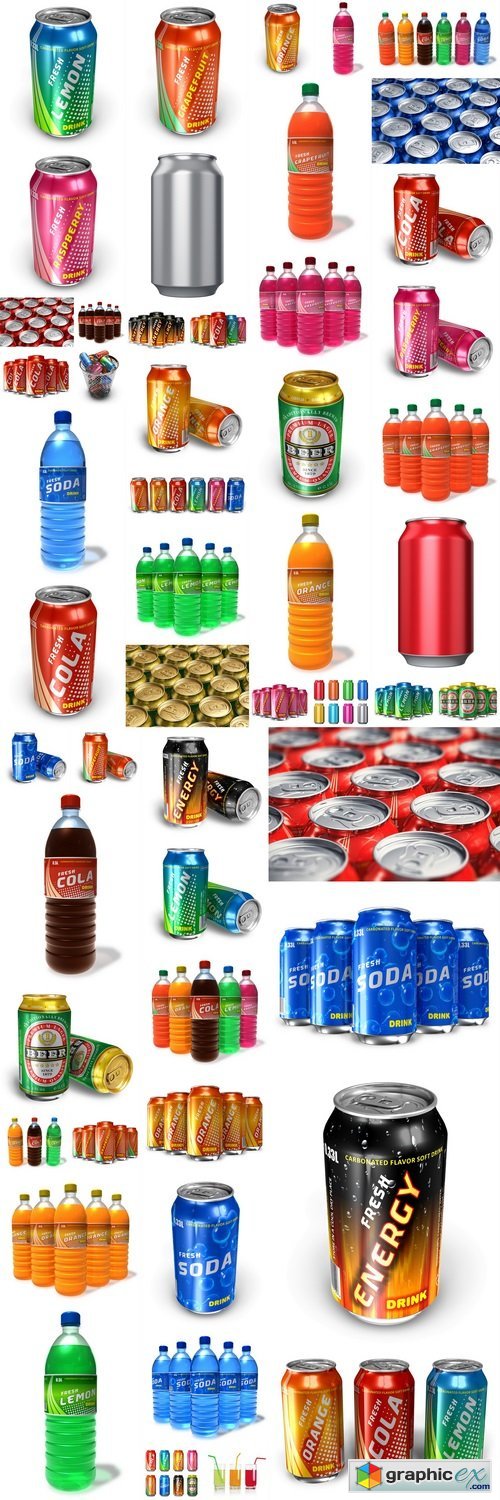  Energy drinks in metal cans 