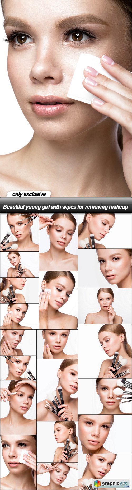 Beautiful young girl with wipes for removing makeup - 21 UHQ JPEG