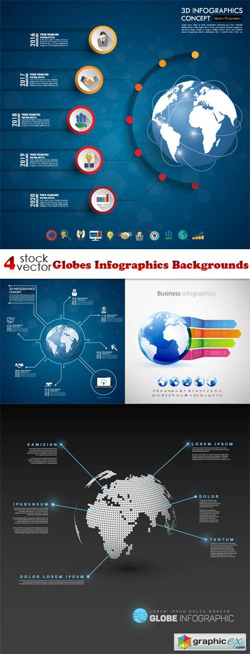 Globes Infographics Backgrounds