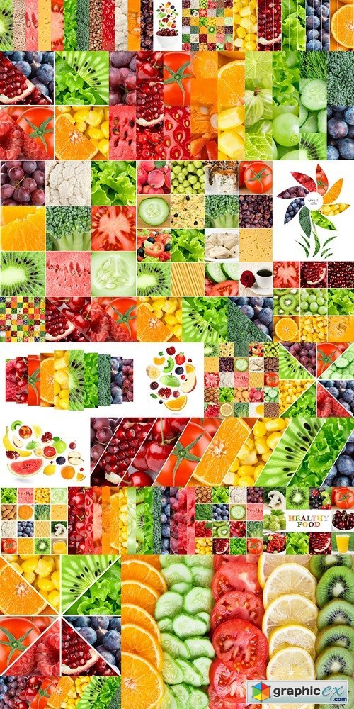 Color fruits, berries and vegetables 2
