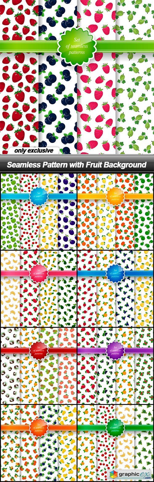 Seamless Pattern with Fruit Background - 9 EPS