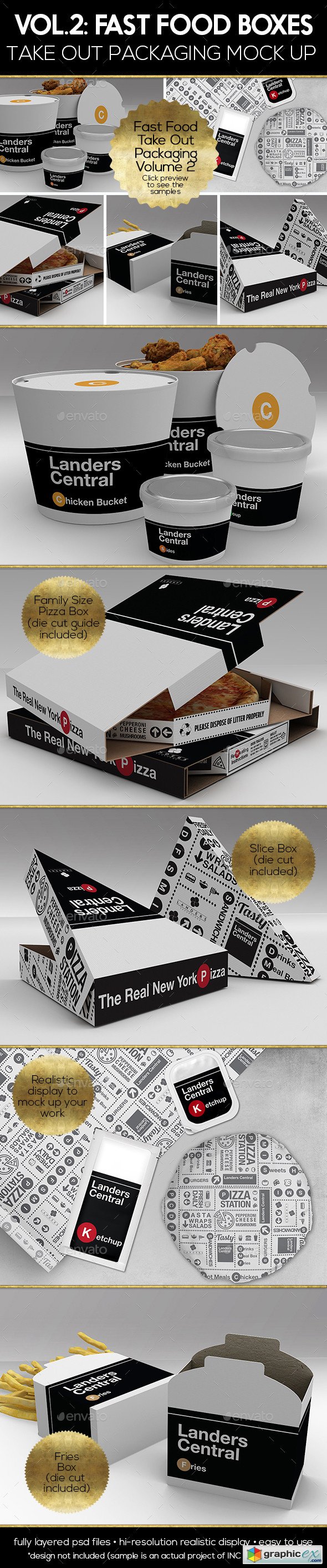 Fast Food Boxes Vol.2:Take Out Packaging Mock Ups
