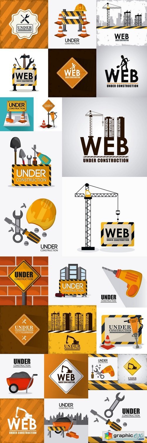 Under construction and repair theme. grunge design. Vector illustration