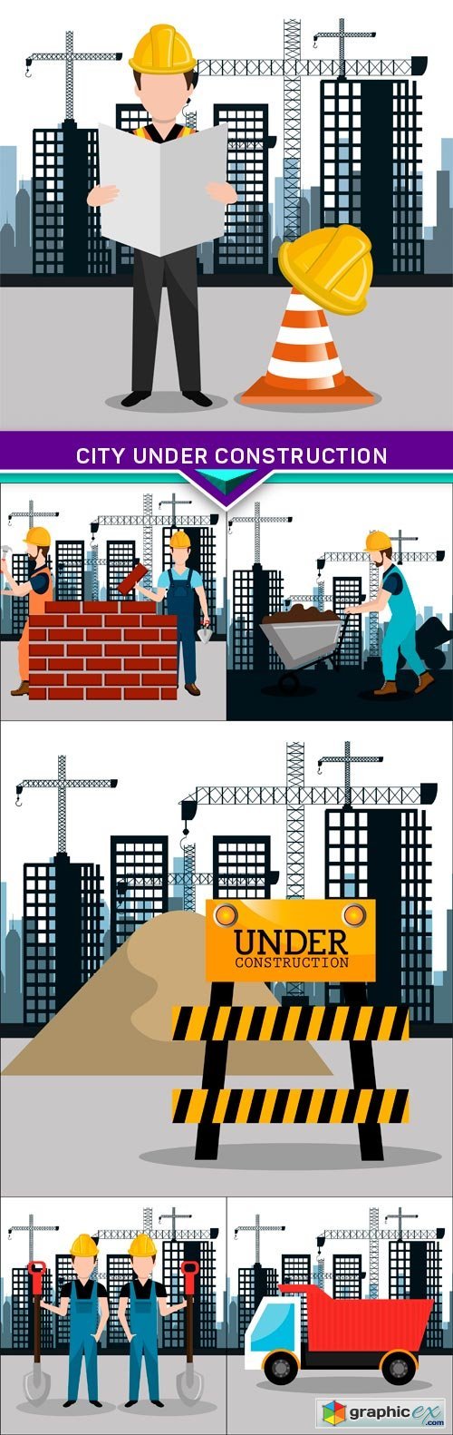 City under construction vector illustration 6X EPS