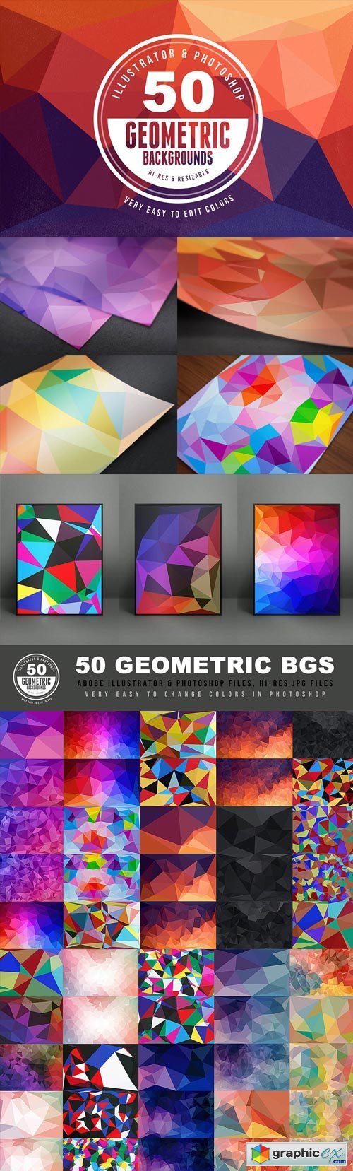 50 Geometric Backgrounds