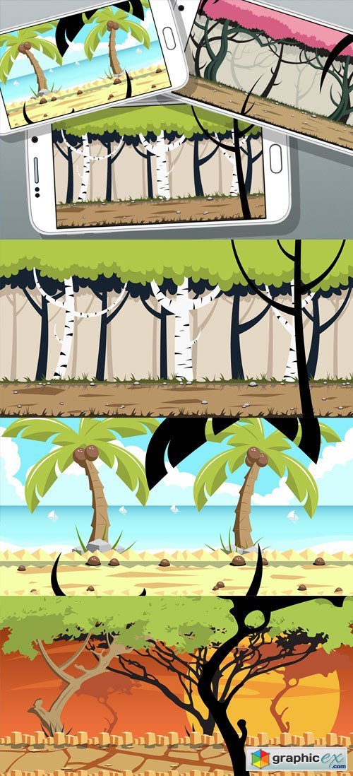 6 Day Forest Game Backgrounds