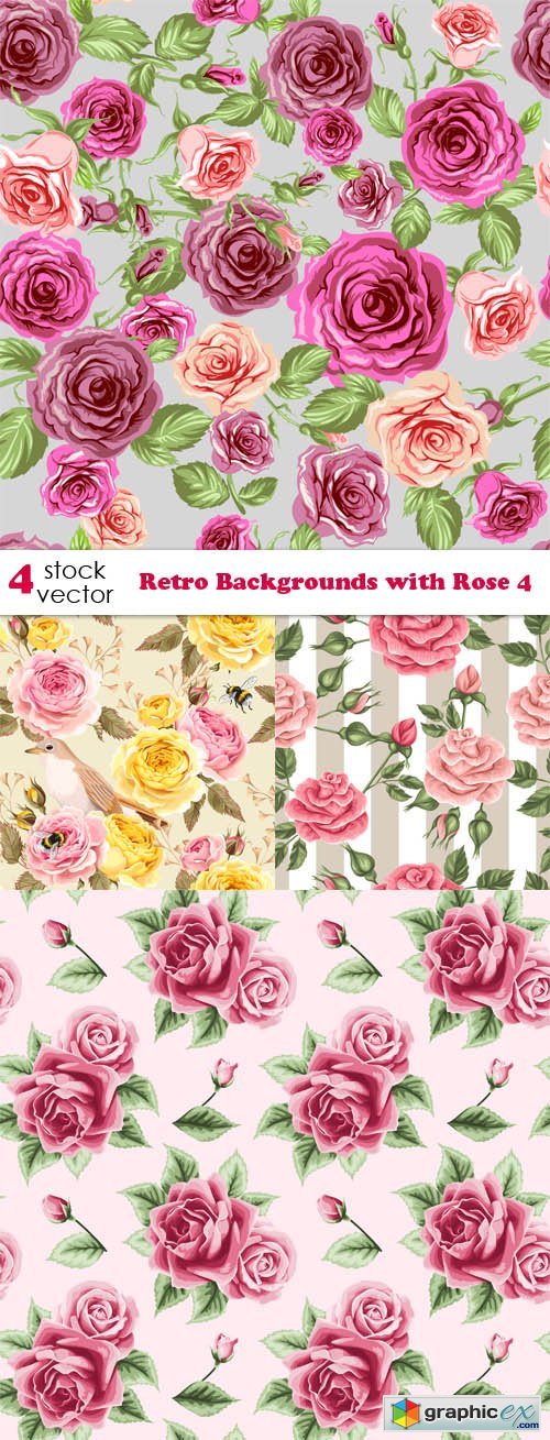 Retro Backgrounds with Rose 4