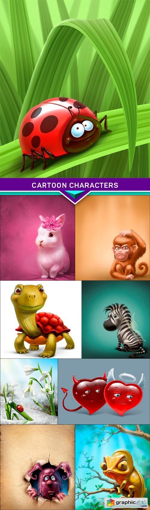 Cartoon characters 9X JPEG