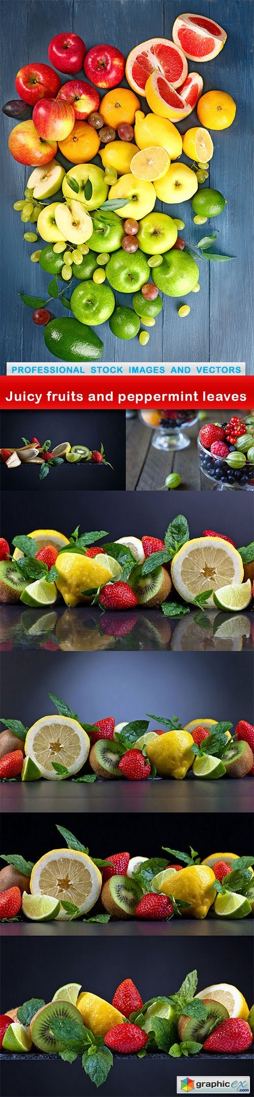 Juicy fruits and peppermint leaves - 7 UHQ JPEG