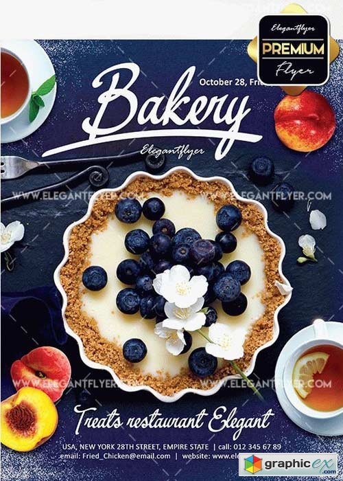 Bakery Promotion V4 Flyer PSD Template + Facebook Cover