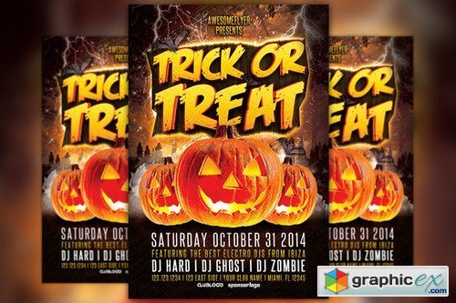 Trick or Treat Halloween Party Flyer
