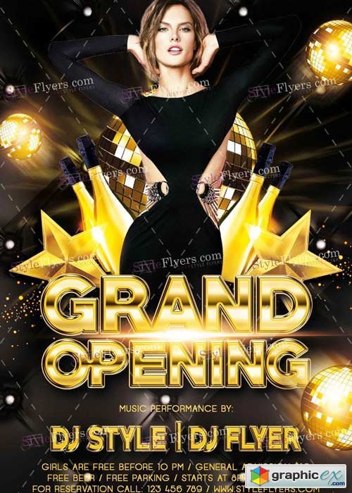 Grand Opening V8 PSD Flyer Template