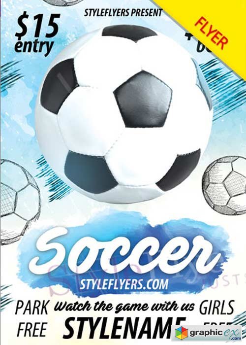Soccer V11 PSD Flyer Template