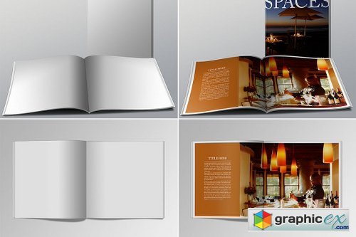 Realistic Square Brochure Mockups