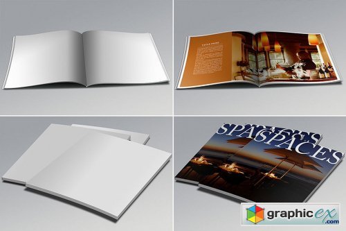 Realistic Square Brochure Mockups