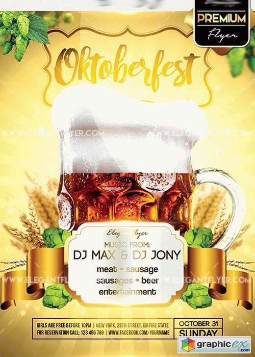 Oktoberfest V03 Flyer PSD Template + Facebook Cover